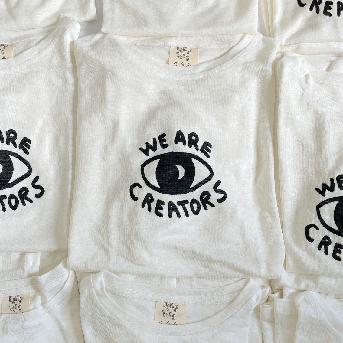 silkscreen print by camping penrose on hemp tee